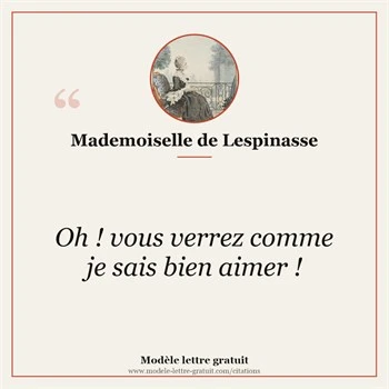 Citation Mademoiselle de Lespinasse
