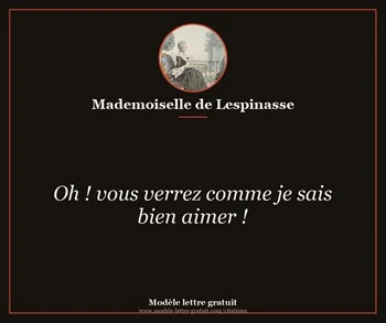 Citation de Mademoiselle de Lespinasse