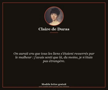 Citation de Claire de Duras