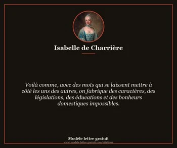 Citation de Isabelle de Charrière