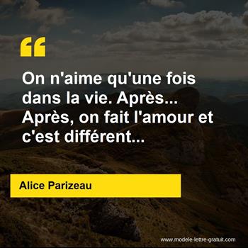 Citation de Alice Parizeau