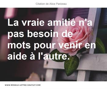 La Vraie Amitie N A Pas Besoin De Mots Pour Venir En Aide A Alice Parizeau