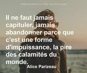 Citation de Alice Parizeau