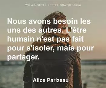 Citation de Alice Parizeau