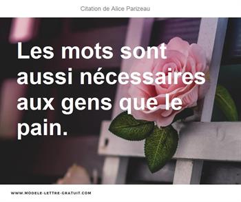 Citations Alice Parizeau