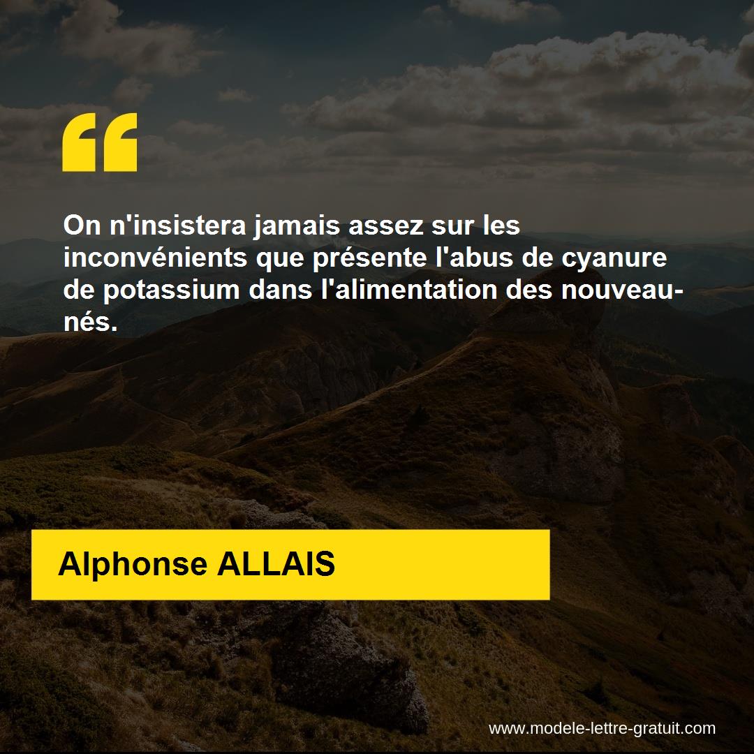 On N Insistera Jamais Assez Sur Les Inconvenients Que Presente Alphonse Allais