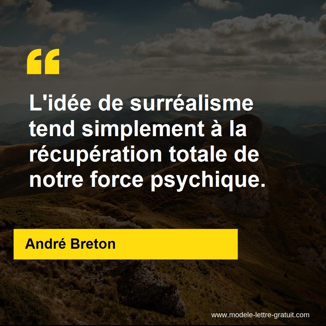 L Idee De Surrealisme Tend Simplement A La Recuperation Totale Andre Breton