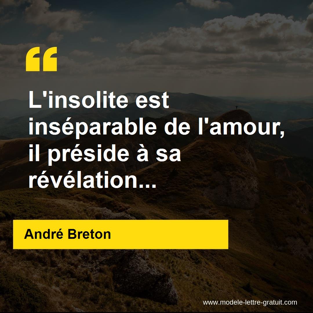 L Insolite Est Inseparable De L Amour Il Preside A Sa Andre Breton