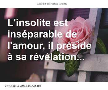 L Insolite Est Inseparable De L Amour Il Preside A Sa Andre Breton