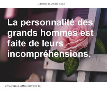 La Personnalite Des Grands Hommes Est Faite De Leurs Andre Gide