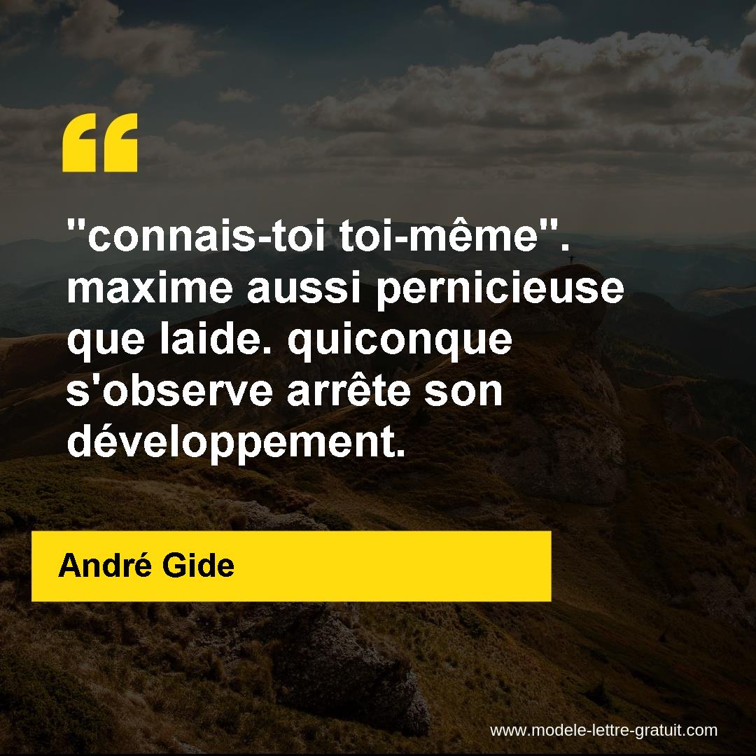 Connais Toi Toi Meme Maxime Aussi Pernicieuse Que Laide Andre Gide