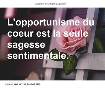 L Opportunisme Du Coeur Est La Seule Sagesse Sentimentale