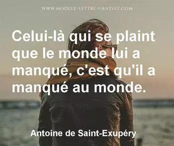 Citation de Antoine de Saint-Exupéry
