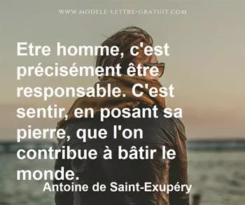Citation de Antoine de Saint-Exupéry