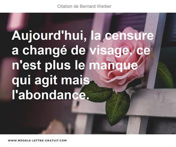 Aujourd Hui La Censure A Change De Visage Ce N Est Plus Le Bernard Werber