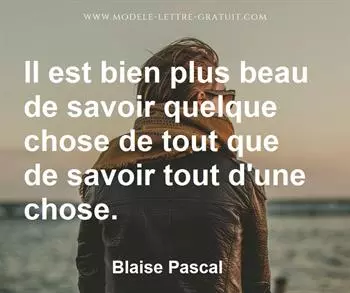 Citation de Blaise Pascal