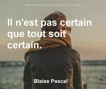 Citation de Blaise Pascal