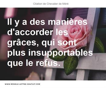 Citations Chevalier de Méré