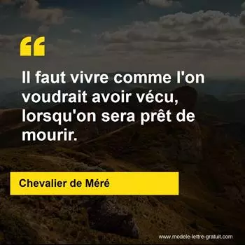 Citation Chevalier de Méré