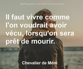 Citation de Chevalier de Méré