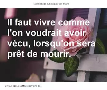 Citations Chevalier de Méré
