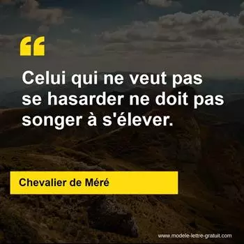 Citation Chevalier de Méré