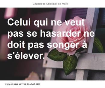 Citations Chevalier de Méré