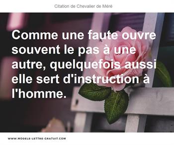 Citations Chevalier de Méré