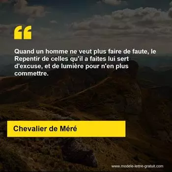 Citation Chevalier de Méré