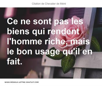Citations Chevalier de Méré