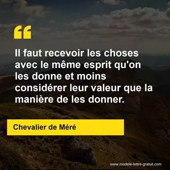 Citation Chevalier de Méré