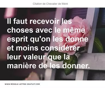 Citations Chevalier de Méré