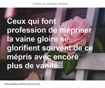 Citations Chevalier de Méré