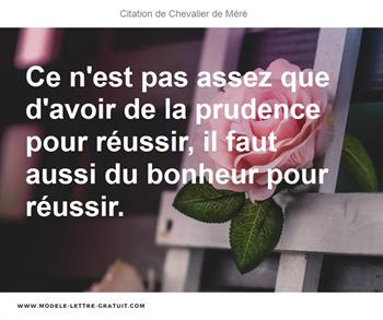 Citations Chevalier de Méré