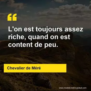 Citation Chevalier de Méré