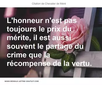 Citations Chevalier de Méré