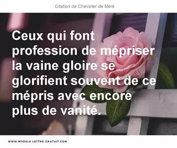 Citations Chevalier de Méré