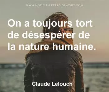 Citation de Claude Lelouch