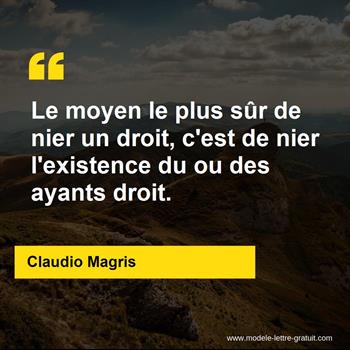 Citation de Claudio Magris