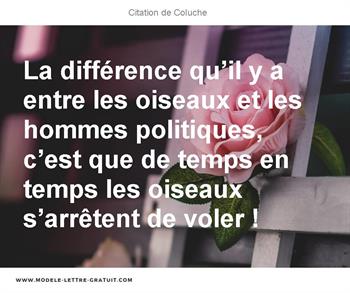 La Difference Qu Il Y A Entre Les Oiseaux Et Les Hommes Coluche