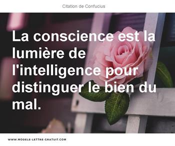 La Conscience Est La Lumiere De L Intelligence Pour Distinguer Confucius
