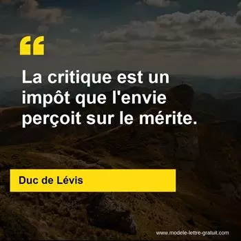 Citation Duc de Lévis