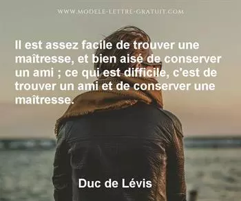 Citation de Duc de Lévis