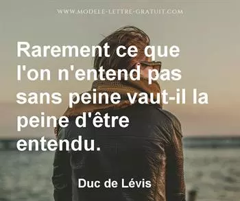 Citation de Duc de Lévis