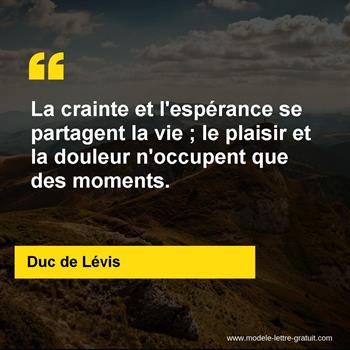 Citation de Duc de Lévis