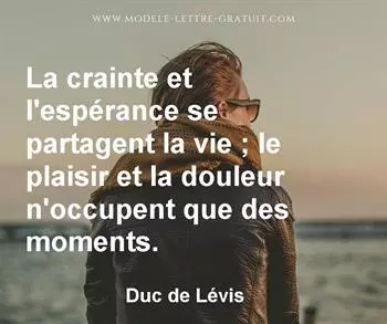 Citation de Duc de Lévis
