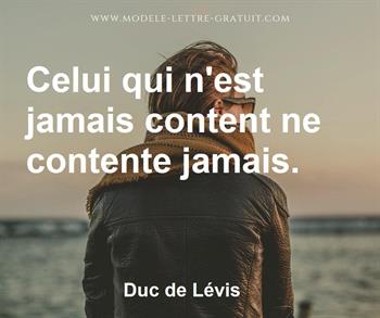 Citation de Duc de Lévis