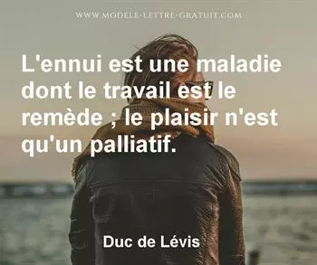 Citation de Duc de Lévis