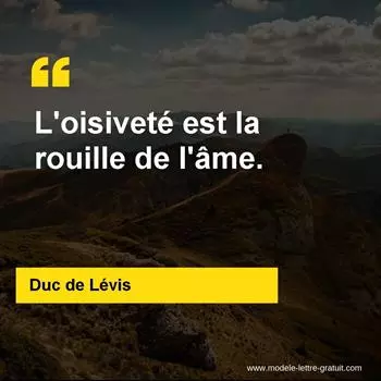 Citation Duc de Lévis
