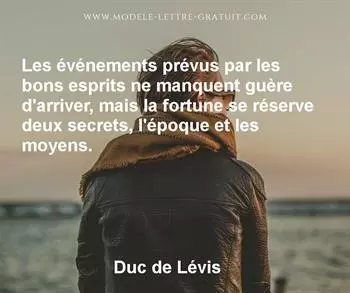 Citation de Duc de Lévis